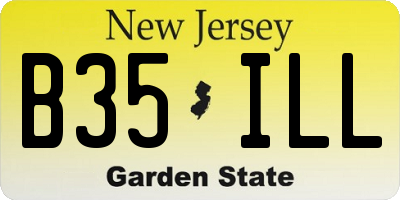 NJ license plate B35ILL