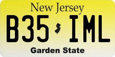NJ license plate B35IML