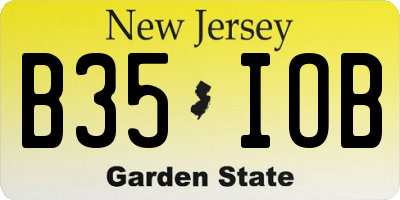 NJ license plate B35IOB