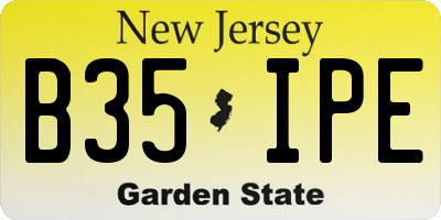 NJ license plate B35IPE