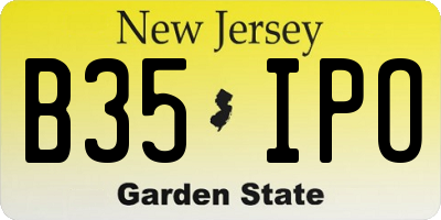 NJ license plate B35IPO