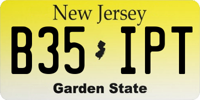NJ license plate B35IPT