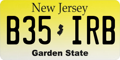 NJ license plate B35IRB