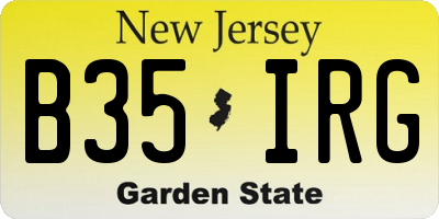 NJ license plate B35IRG