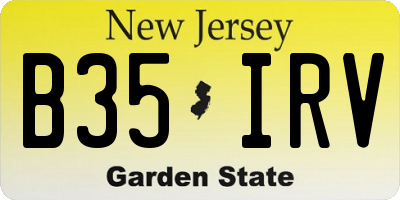 NJ license plate B35IRV