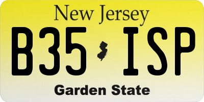 NJ license plate B35ISP