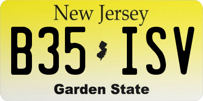 NJ license plate B35ISV