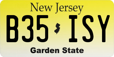 NJ license plate B35ISY