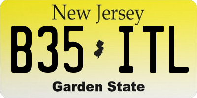 NJ license plate B35ITL