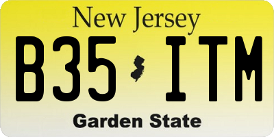 NJ license plate B35ITM