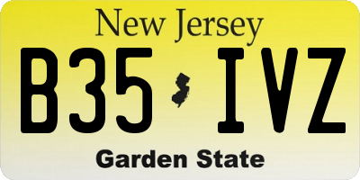 NJ license plate B35IVZ