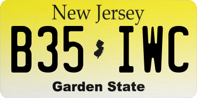 NJ license plate B35IWC
