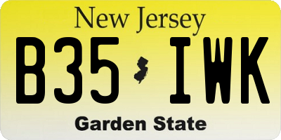NJ license plate B35IWK