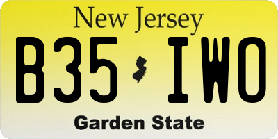 NJ license plate B35IWO