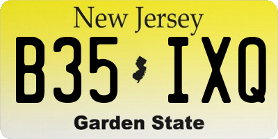 NJ license plate B35IXQ