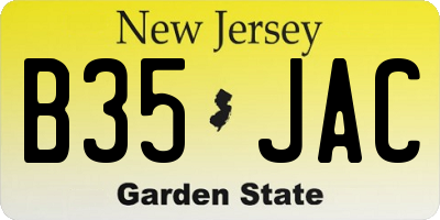 NJ license plate B35JAC