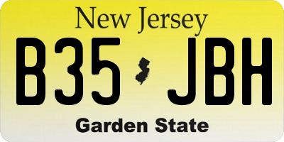 NJ license plate B35JBH