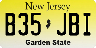 NJ license plate B35JBI
