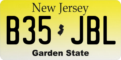 NJ license plate B35JBL