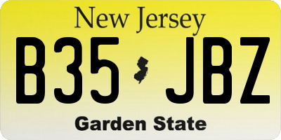 NJ license plate B35JBZ
