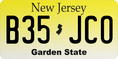 NJ license plate B35JCO