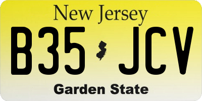 NJ license plate B35JCV