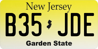 NJ license plate B35JDE