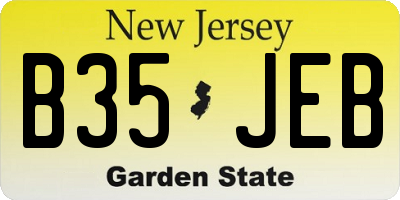 NJ license plate B35JEB