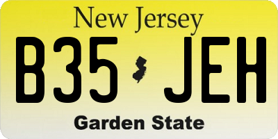 NJ license plate B35JEH