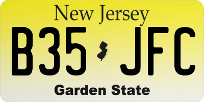 NJ license plate B35JFC