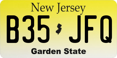 NJ license plate B35JFQ