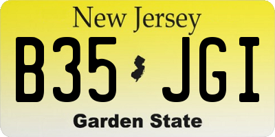 NJ license plate B35JGI