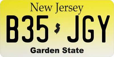 NJ license plate B35JGY