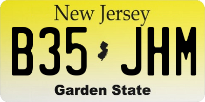 NJ license plate B35JHM