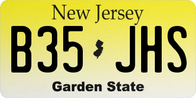 NJ license plate B35JHS