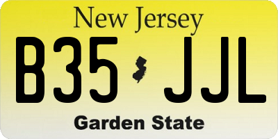 NJ license plate B35JJL