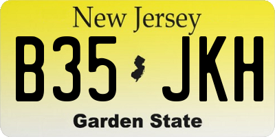 NJ license plate B35JKH
