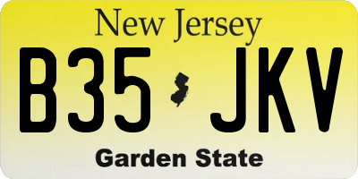 NJ license plate B35JKV