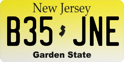 NJ license plate B35JNE