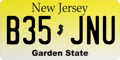 NJ license plate B35JNU