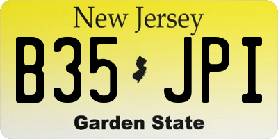 NJ license plate B35JPI