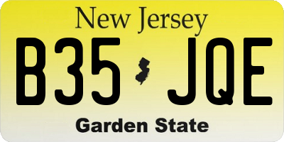 NJ license plate B35JQE