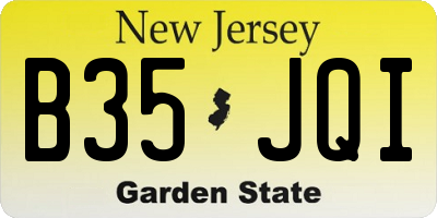 NJ license plate B35JQI