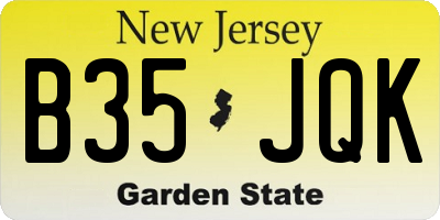 NJ license plate B35JQK