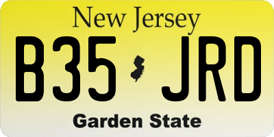 NJ license plate B35JRD