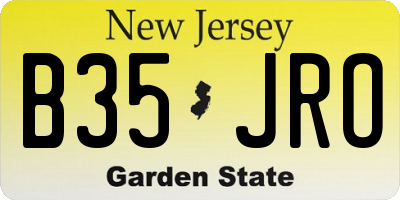 NJ license plate B35JRO