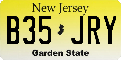 NJ license plate B35JRY
