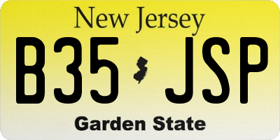 NJ license plate B35JSP