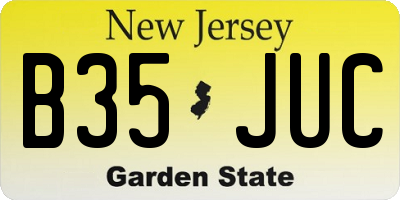 NJ license plate B35JUC