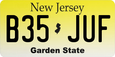 NJ license plate B35JUF